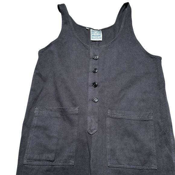 JUNGMAVEN Wash Black Oversized Overalls Women's Size Large Button Front Hemp - Picture 8 of 10